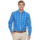 Big & Tall Izod Sportflex Regular-fit Plaid Stretch Performance Button-down Shirt, Men's, Size: Xl Tall, Blue