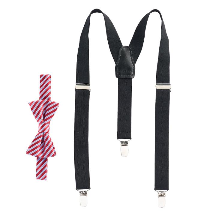 Boys 4-20 Chaps Bainwick Bow-tie & Suspenders Set, Red