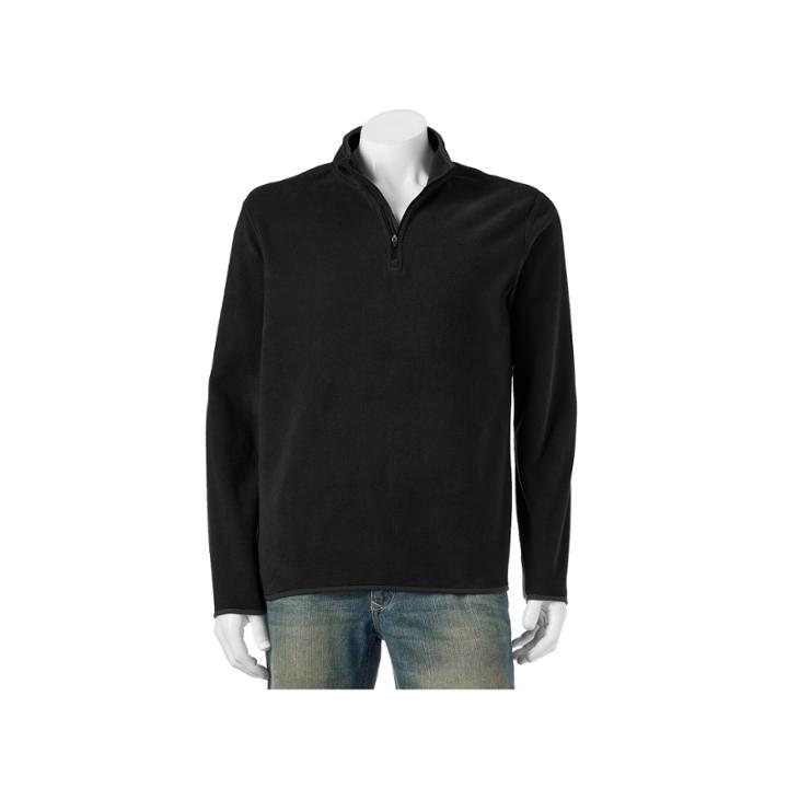Men's Tek Gear® Arctic Fleece Quarter-zip Pullover, Size: Xxl, Black