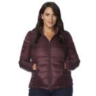 Plus Size Heat Keep Hooded Down Puffer Jacket, Women's, Size: 1xl, Dark Red