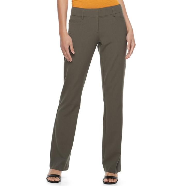 Juniors' Candie's&reg; Audrey Bootcut Pants, Teens, Size: 9, Dark Green