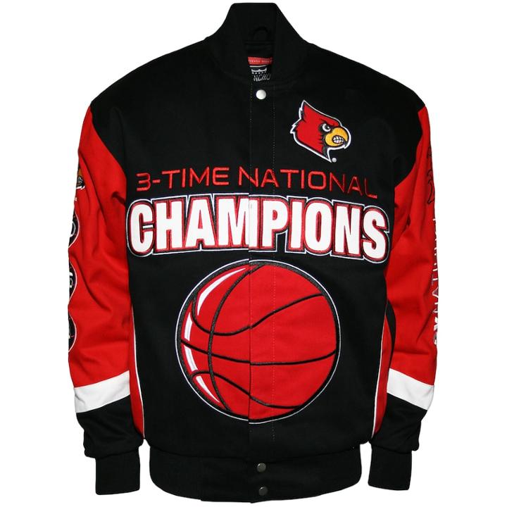 Men's Franchise Club Louisville Cardinals Commemorative Twill Jacket, Size: Xl, Black