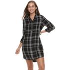 Juniors' So&reg; Utility Shirtdress, Teens, Size: Xs, Black