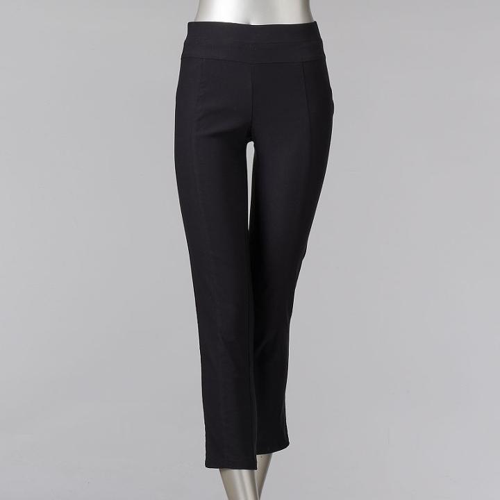 Women's Simply Vera Vera Wang Twill Cropped Skinny Pants, Size: Medium, Black