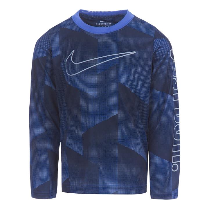 Boys 4-7 Nike Abstract Dri-fit Long Sleeve Top, Size: 6, Med Blue