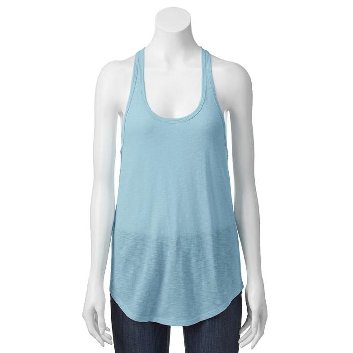 Juniors' So&reg; Core Racerback Active Tank, Girl's, Size: Large, Turquoise/blue (turq/aqua)