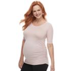 Maternity A:glow Scoopneck Ruched Tee, Women's, Size: S-mat, Light Pink