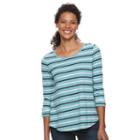 Women's Croft & Barrow&reg; Slubbed Scoopneck Tee, Size: Small, Turquoise/blue (turq/aqua)
