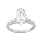 10k Gold Cubic Zirconia Marquise Engagement Ring, Women's, Size: 8, White