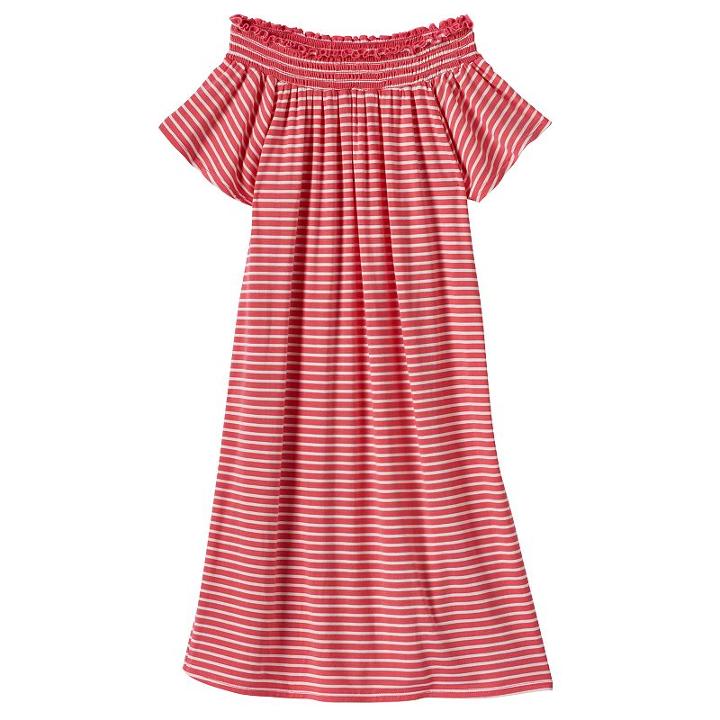 Girls 7-16 Love, Fire Smocked Off Shoulder Striped Dress, Girl's, Size: 12, Pink