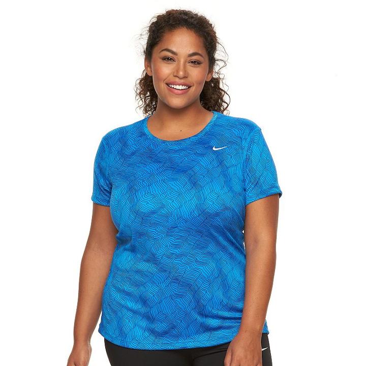 Plus Size Nike Ext Miler Dri-fit Crewneck Running Tee, Women's, Size: 2xl, Brt Blue