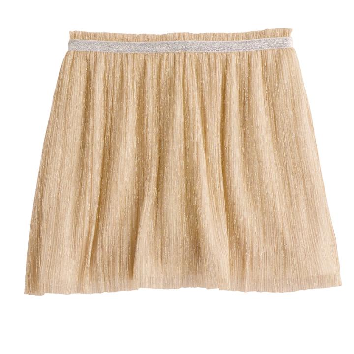 Girls 4-12 Sonoma Goods For Life&trade; Crinkled Metallic Skirt, Size: 5, Gold
