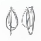 Apt. 9&reg; Silver-tone Twist Oval Hoop Earrings, Women's, Grey
