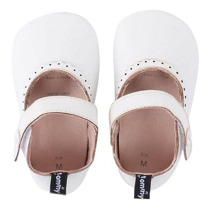 Baby Girl Tommy Tickle Perforated Mary-jane Crib Shoes, Size: 18-24month, White