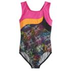 Girls 4-14 Jacques Moret Spotty Dots Colorblock Dance Leotard, Size: Xs, Brown Over