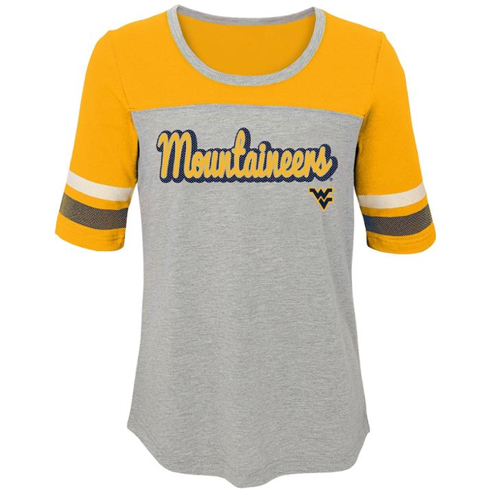 Girls 7-16 West Virginia Mountaineers Fan-tastic Tee, Size: S 7-8, Grey