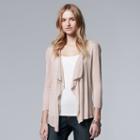 Women's Simply Vera Vera Wang Pointelle Flyaway Cardigan, Size: Small, Brt Purple