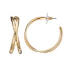 Dana Buchman Crisscross Hoop Earrings, Women's, Gold