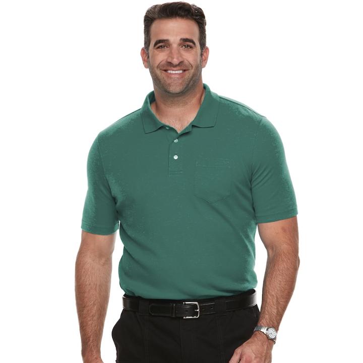 Big & Tall Croft & Barrow&reg; Classic-fit Easy-care Interlock Pocket Polo, Men's, Size: 4xlt, Med Green
