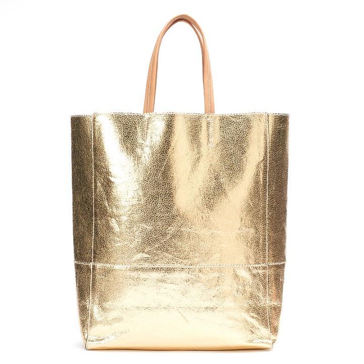 Women's Juicy Metallic Tote Bag, Gold
