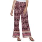 Juniors' About A Girl Print Smocked Palazzo Pants, Size: Xs, Purple Oth