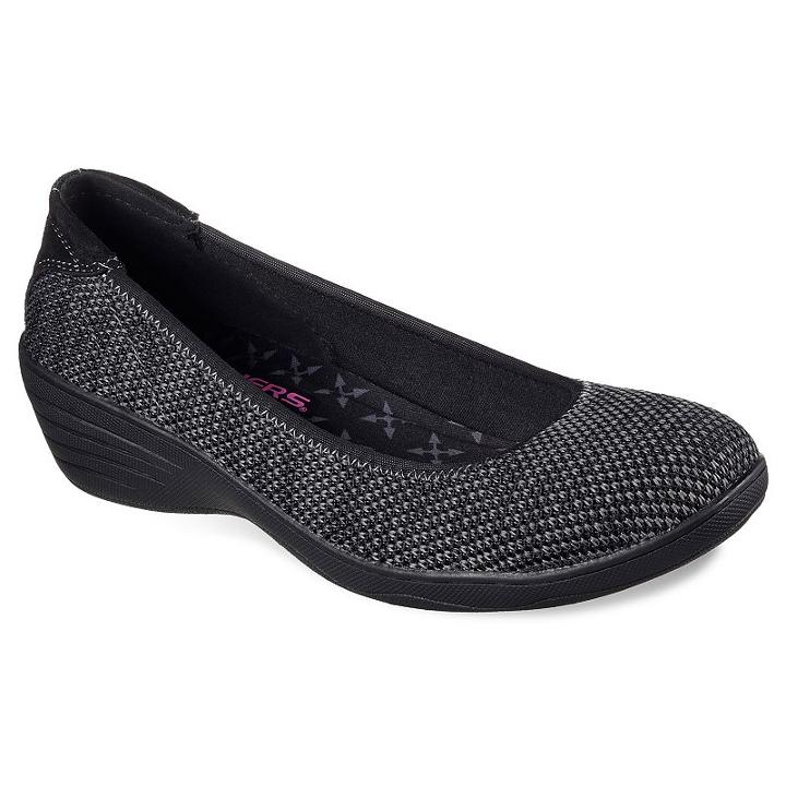 Skechers Kiss Secret Women's Casual Wedges, Size: 5.5, Grey (charcoal)