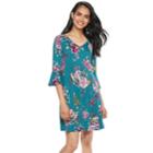 Petite Apt. 9&reg; Bell-sleeve A-line Dress, Women's, Size: M Petite, Dark Blue