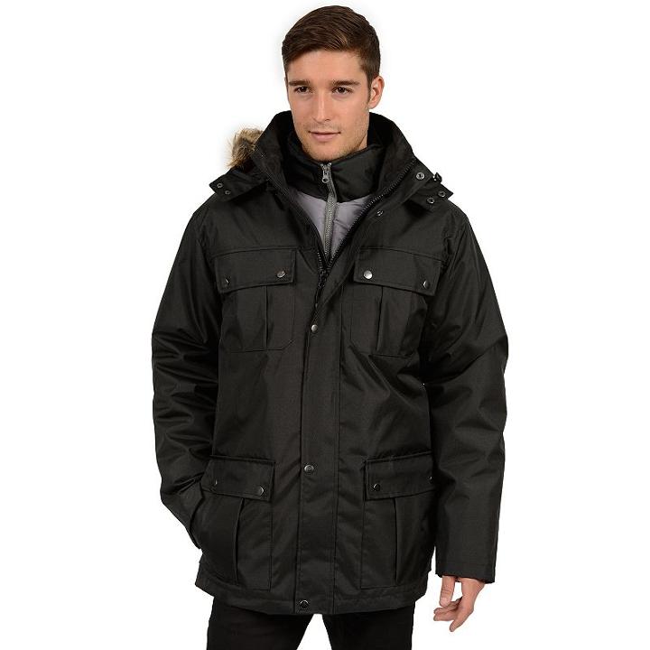 Big & Tall Excelled Modern-fit 3-in-1 Parka, Men's, Size: 3x Big, Black
