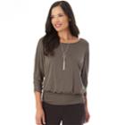 Women's Apt. 9&reg; Banded Bottom Top, Size: Small, Dark Green