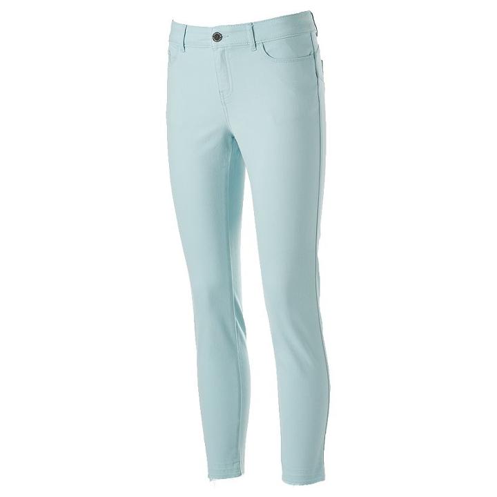 Women's Juicy Couture Release Hem Ankle Skinny Jeans, Size: 0 Ave/reg, Turquoise/blue (turq/aqua)
