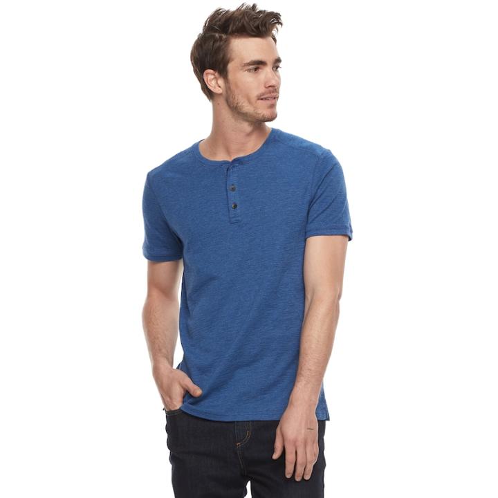 Men's Apt. 9&reg; Modern-fit Slubbed Henley, Size: Xxl, Dark Blue