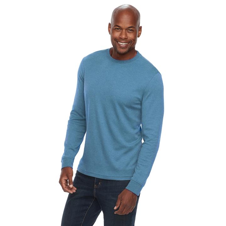 Men's Croft & Barrow&reg; Classic-fit Easy-care Crewneck Tee, Size: Large, Med Blue
