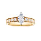 14k Gold 1 Carat T.w. Igl Certified Diamond Marquise Engagement Ring, Women's, Size: 9.50, White
