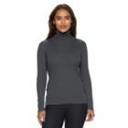Women's Croft & Barrow&reg; Essential Ribbed Turtleneck Sweater, Size: Xxl, Dark Grey
