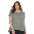 Plus Size Sonoma Goods For Life&trade; Waffle-weave Swing Tee, Women's, Size: 1xl, Med Green