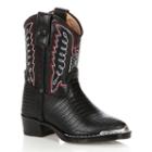 Lil Durango Boys' Lizard Skin Cowboy Boots, Boy's, Size: 3, Black
