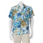 Men's Caribbean Joe Casual Tropical Button-down Shirt, Size: Xl, Light Blue