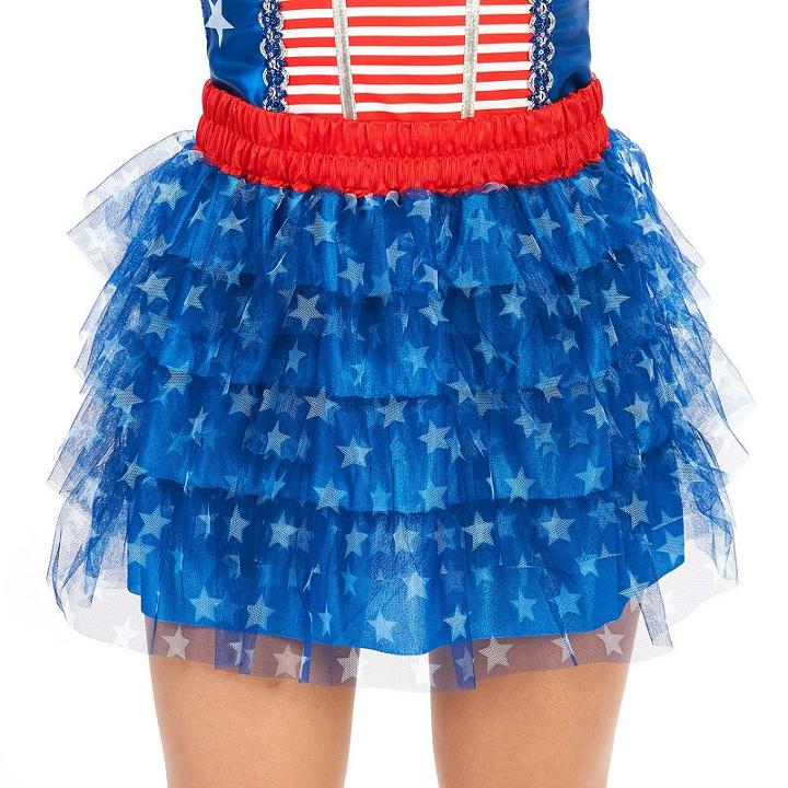 Adult Tiered Patriotic Stars Costume Tutu Skirt, Women's, Multicolor