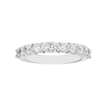 Diamonore Sterling Silver 1 Carat T.w. Simulated Diamond Anniversary Ring, Women's, Size: 8, White