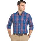 Men's Izod Advantage Sportflex Plaid Regular-fit Stretch Button-down Shirt, Size: Xxl, Light Red
