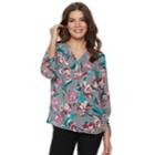 Women's Apt. 9&reg; Knot Sleeve Blouse, Size: Large, Dark Grey