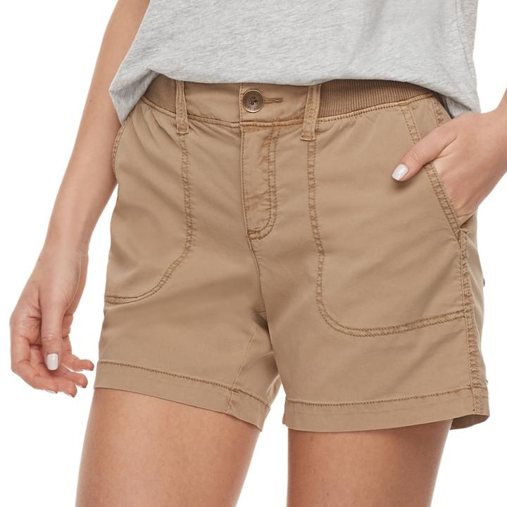 Women's Sonoma Goods For Life&trade; Comfort Waistband Shorts, Size: 4, Med Brown