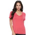 Women's Apt. 9&reg; Essential V-neck Tee, Size: Small, Med Pink