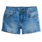 Girls 7-16 Mudd&reg; High-rise Shortie Denim Shorts, Size: 12, Med Blue