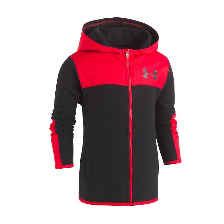 Boys 4-7 Under Armour Colorblock Zip-up Hoodie, Size: 4, Black