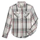 Girls 7-16 Mudd&reg; Patterned High-low Popover Shirt, Girl's, Size: 14, White Oth
