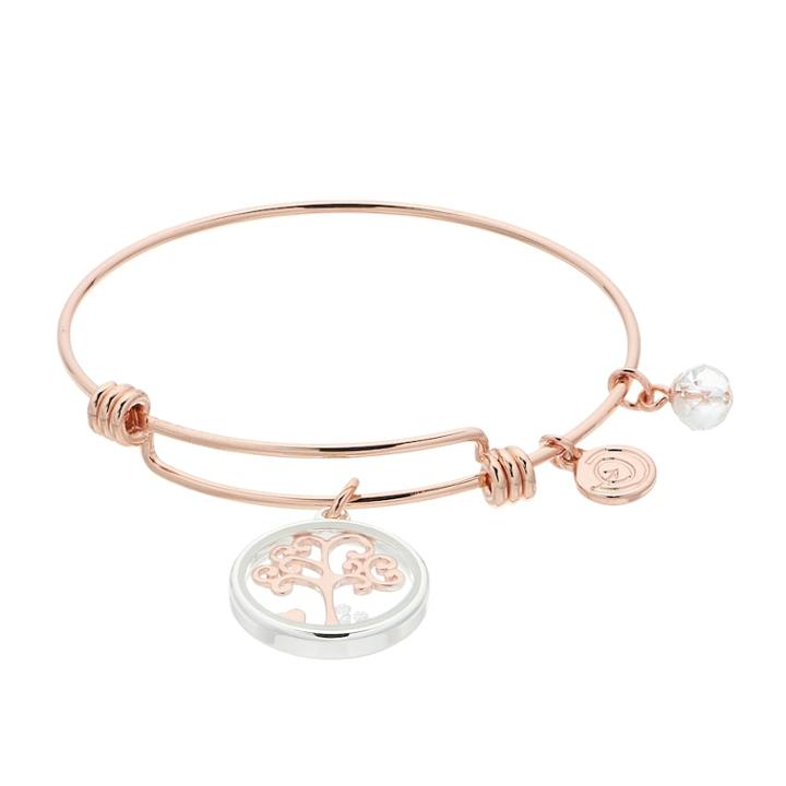 Love This Life Family Tree Shaker Bangle Bracelet, Women's, Silver