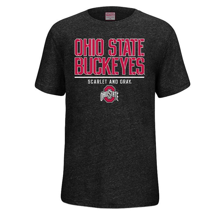 Boys 8-20 Ohio State Buckeyes Heathered Staple Tee, Size: M(10-12), Black