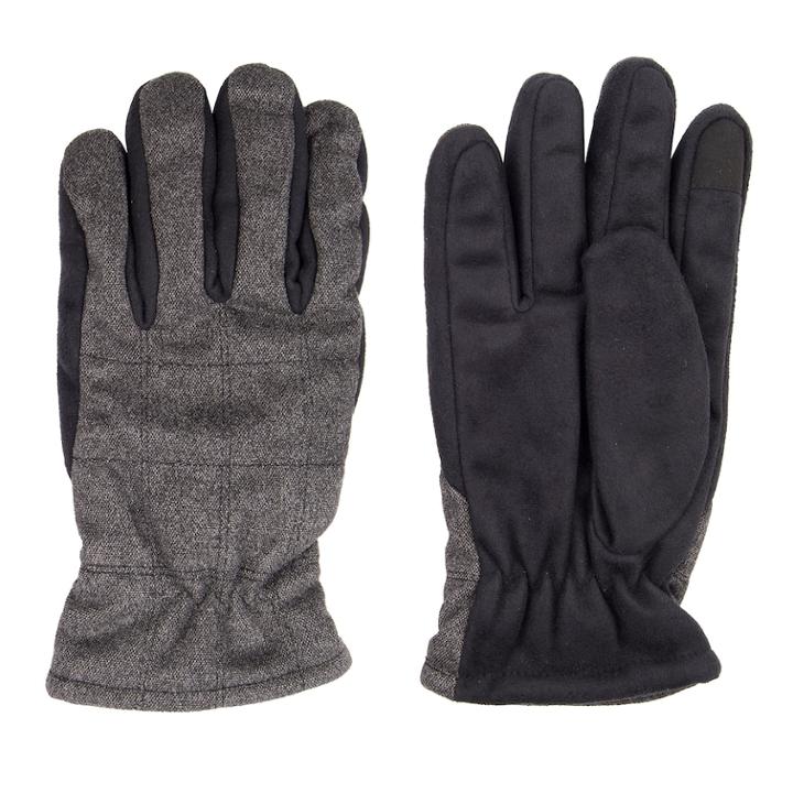 Men's Dockers&reg; Quilted Microfiber Faux-fur Gloves, Size: Large, Dark Grey