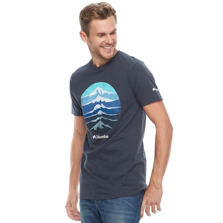 Men's Columbia Mountains Graphic Tee, Size: Xxl, Dark Blue